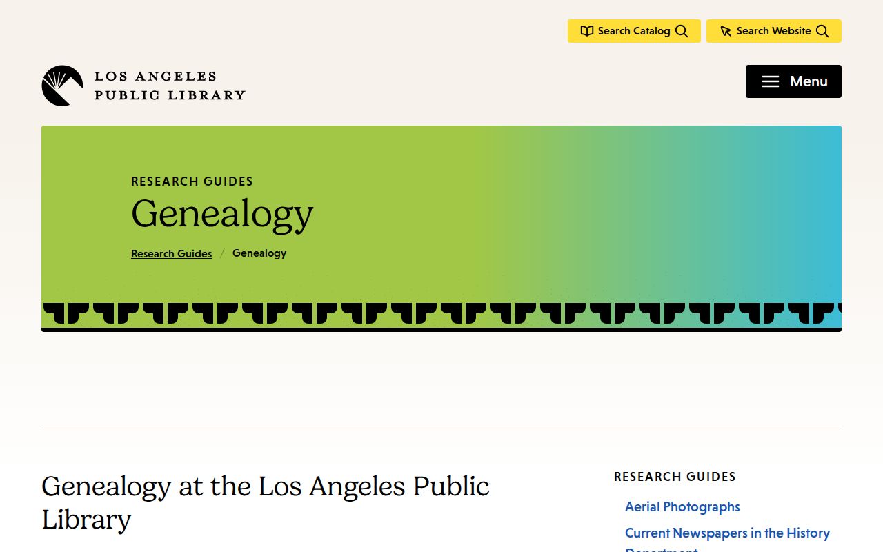 Gardena people directories screenshot of the LAPL genealogy guide